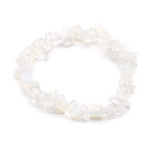 Opalit Armband elastisch abgehackt, Kunststein 16 cm, für Kinder, Wunsch- und Hoffnungsstein