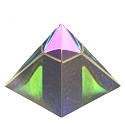 Kristallglas Pyramide 40mm mit farbiger Beschichtung - Briefbeschwerer, Geschenkbox