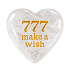 Wunschstein 777 – Herz aus natürlichem Bergkristall mit der Aufschrift „Make a Wish“ – Glück, Wünsche und Liebe
