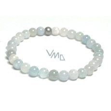 Morganit blau Armband elastisch Naturstein, Kugel 6 mm / 16 - 17 cm, Stein der göttlichen Liebe