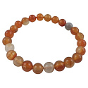 Karneol Armband elastisch Naturstein, Kugel 8 mm / 16 - 17 cm, Lehrt uns hier und jetzt