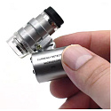Lupa na šperky 60 x kapesní mini mikroskop s LED a UV světlem, nastavitelné zaostření pro mince, známky a drahokamy