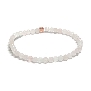 Rose Facettenarmband elastisch Naturstein, Kugel 4 mm / 16 - 17 cm, Liebesstein Rose Facettenarmband elastisch Naturstein, Kugel 4 mm / 16 - 17 cm, Liebesstein