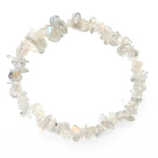 Labradorit Armband elastisch gehackter Naturstein 19 cm, AA Qualität, Stein der Wandlung