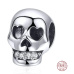Charm Sterlingsilber 925 Schädel mit Zirkonzähnen, Perle für Armband Halloween