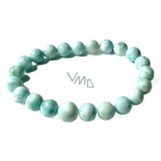 Larimar náramek elastický přírodní kámen, 9,5 - 10 mm / 16 - 17 cm, klid - mír - vyrovnanost Larimar náramek elastický přírodní kámen, 9,5 - 10 mm / 16 - 17 cm, klid - mír - vyrovnanost