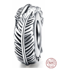 Sterling Silber 925 Feder Perle für Armband Natur