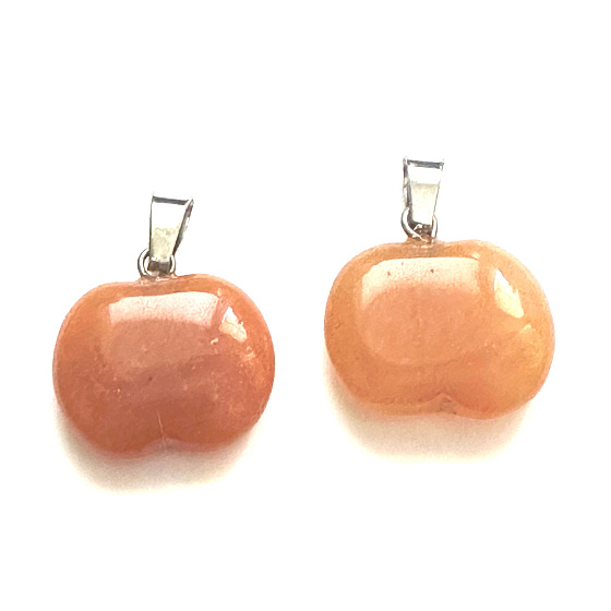 Oranger Achat Apfel des Wissens Anhänger Naturstein 1,5 cm, verleiht Mut und Kraft
