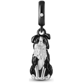 Charm Sterlingsilber 925 Hund - Border Collie, Anhänger für Armband Tier Charm Sterlingsilber 925 Hund - Border Collie, Anhänger für Armband Tier