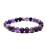 Chevron Amethyst Armband elastisch Naturstein, Kugel 8 mm / 16 - 17 cm, Stein der Könige und Bischöfe