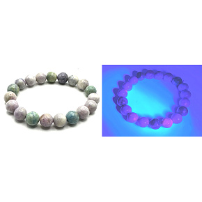 Hackmanit Armband elastisch Naturstein, Perle 10 mm / 16 - 17 cm, Stein innere Umwandlung