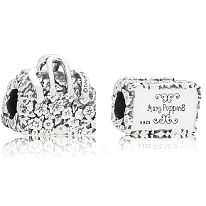 Sterling Silber 925 Disney Mary Poppins Zaubertasche, Perle für Armband