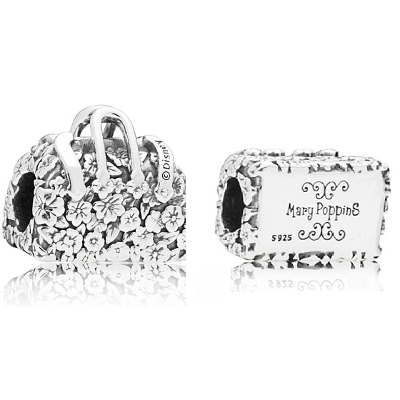 Sterling Silber 925 Disney Mary Poppins Zaubertasche, Perle für Armband