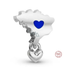 Charm Sterlingové stříbro 925 Láska k Evropě, Symbol domova a cestování, přívěsek na náramek cestování Charm Sterlingové stříbro 925 Láska k Evropě, Symbol domova a cestování, přívěsek na náramek cestování