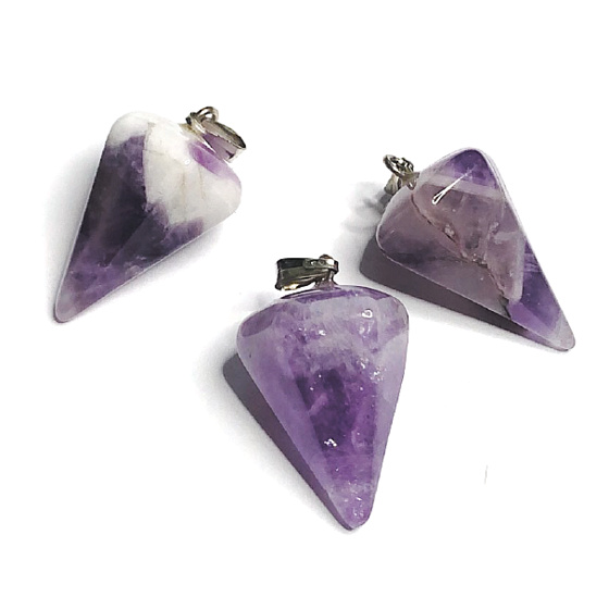 Amethyst Sideric Pendel Naturstein 2 x 1,5 cm, 1 Stück, Stein der Könige und Bischöfe