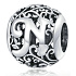 Sterling Silber 925 Magic Alphabet Buchstabe N mit Blumen, Perle für Armband