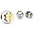 Charms Sterling Silber 925 Glänzendes vierblättriges Kleeblatt als Glücksbringer, Stopper, Clipbead für Armband natur