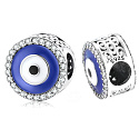 Charm Sterling Silber 925 Griechisch blaues Auge, Schutzamulett, Perle auf Armband Symbol