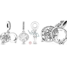 Charm Sterling Silber 925 Magnified Star, 2in1 Weltraum Armband Anhänger