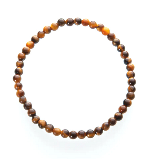 Tigerauge Armband elastisch Naturstein, Kugel 4 mm / 19 cm, Stein der Sonne und Erde, bringt Glück und Reichtum