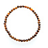 Tigerauge Armband elastisch Naturstein, Kugel 4 mm / 19 cm, Stein der Sonne und Erde, bringt Glück und Reichtum