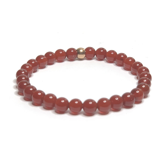 Achat rot Armband elastisch Naturstein, Perle 6 mm / 16-17 cm, fügt Rückstoß und Stärke