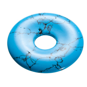Tyrkenit blau Donut Naturstein 30 mm, Stein der jungen Leute, die nach einem Lebensziel suchen Tyrkenit blau Donut Naturstein 30 mm, Stein der jungen Leute, die nach einem Lebensziel suchen
