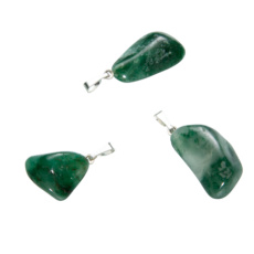 Chalcedon grün Trommel Anhänger Naturstein M, ca. 2,5 cm, Stein der Liebe, Freude