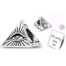 Sterling Silber 925 Ägypten All Seeing Eye Pyramide, Reise Armband Perle