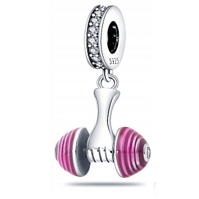 Sterling Silber 925 Gymnastikhantel, Sportarmband-Anhänger