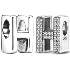 Charme Sterling Silber 925 Alphabet Buchstabe H, Perle für Armband Charme Sterling Silber 925 Alphabet Buchstabe H, Perle für Armband