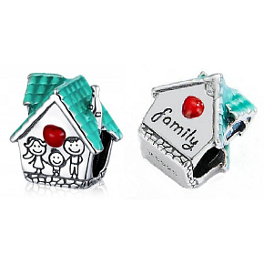 Charme Sterling Silber 925 Haus wo die Liebe wohnt, Perle am Armband Familie