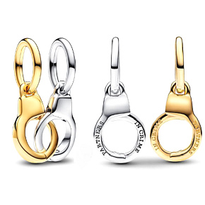 Charm Sterlingsilber 925 Öffnungs- und teilbare Handschellen, Anhänger für Freundschaftsarmband