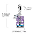 Charm Tarot karta – Věž The Tower, přívěsek na náramek symbol