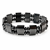Magnetit – elastisches doppelreihiges Armband, Glieder ca. 10 × 18 mm | Symbol für Gleichgewicht und innere Stärke