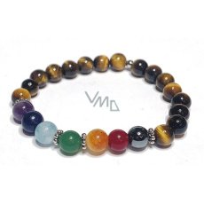 Chakra-Armband Tigerauge, elastische Natursteinkugel 8 mm / 16 - 17 cm Chakra-Armband Tigerauge, elastische Natursteinkugel 8 mm / 16 - 17 cm