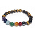 Chakra-Armband Tigerauge, elastische Natursteinkugel 8 mm / 16 - 17 cm