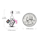 Sterling Silber 925 Telefon, Kopfhörer und intelligente Uhr 3in1, Anhänger am Armband Interessen