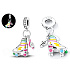 Charms Sterling Silber 925 Luminous - Rollschuhe mit Geigenschlüssel, Anhänger am Armband Sport