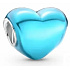 Charme Sterling Silber 925 Metallic teal Herz, Perle für Armband, Liebe