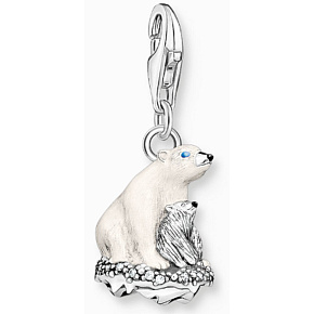 Charms Sterling Silber 925 Eisbären - Stärke und Haltbarkeit, Karabinerverschluss Anhänger am Tierarmband