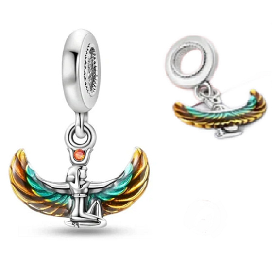 Charm Sterlingsilber 925 Ägyptische Göttin, Anhänger für Reise-Armband