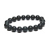 Onyx schwarz mattes Armband elastischer Naturstein, Kugel 10 mm / 16-17 cm, Lebenskraftstein