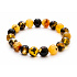 Bernsteinarmband elastisch natur, Kugel 8 mm / 16 - 17 cm, verfestigtes Sonnenlicht