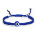 Blaues Auge Seil Armband gewebt dunkelblau