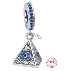 Charms Sterling Silber 925 Ägypten Pyramide - alles sehendes Auge, Reise Armband Anhänger Charms Sterling Silber 925 Ägypten Pyramide - alles sehendes Auge, Reise Armband Anhänger