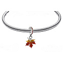 Charms Sterling Silber 925 Herbstfarben - Herbstblatt, Ahornblatt, Natur Armband Anhänger