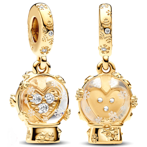 Charms Sterling Silber 925 Schneemann mit Herz und Schneeflocken, Weihnachtsarmband Anhänger