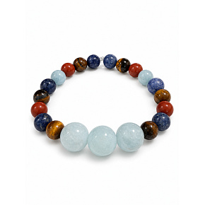 Armband mit Geschichte – Ich liebe dich, Sohn, natürliche Mineralien, Kugel 8 mm / Handgelenk 14–15 cm
