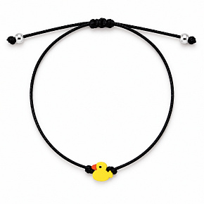 Kraft der Farben – Gelbe Ente für Freude | Schwarzes Armband mit verstellbarer Größe Kraft der Farben – Gelbe Ente für Freude | Schwarzes Armband mit verstellbarer Größe
